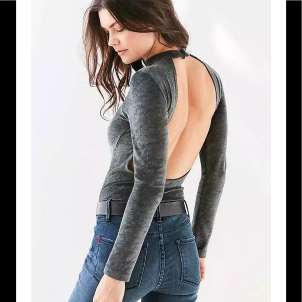 NWT URBAN OUTFITTERS Green Velvet Bodysuit - Picture 2 of 11